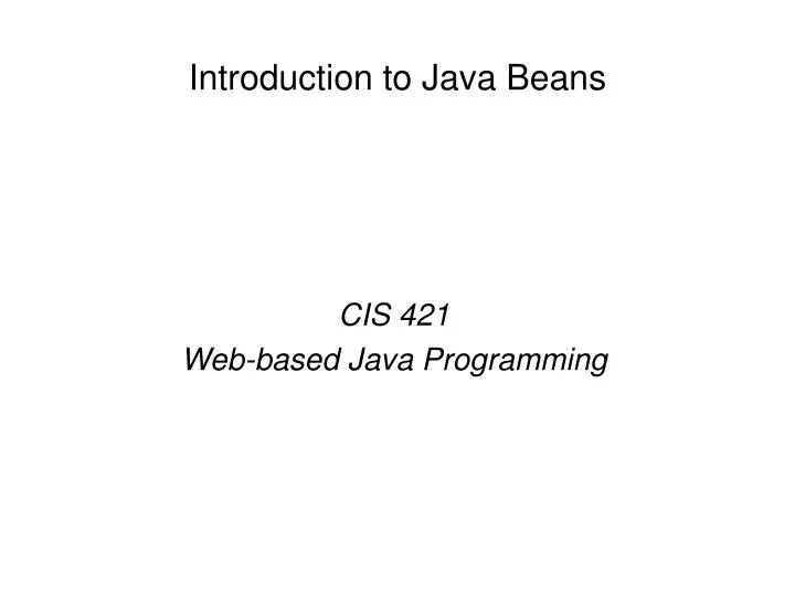 introduction to java beans