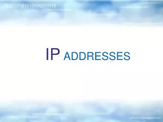 IP ADDRESSES