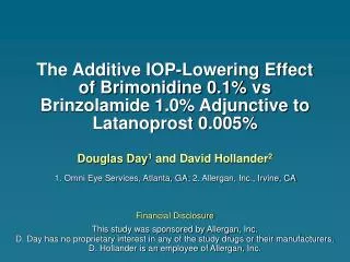 The Additive IOP-Lowering Effect of Brimonidine 0.1% vs Brinzolamide 1.0% Adjunctive to Latanoprost 0.005%