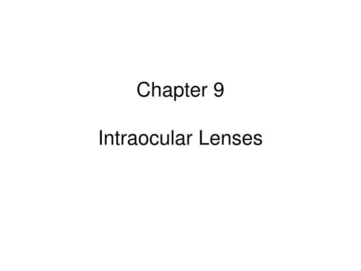 chapter 9 intraocular lenses