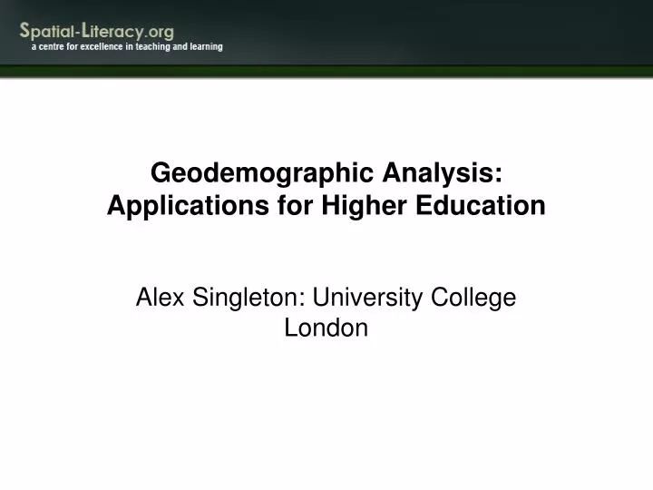 geodemographic analysis applications for higher education