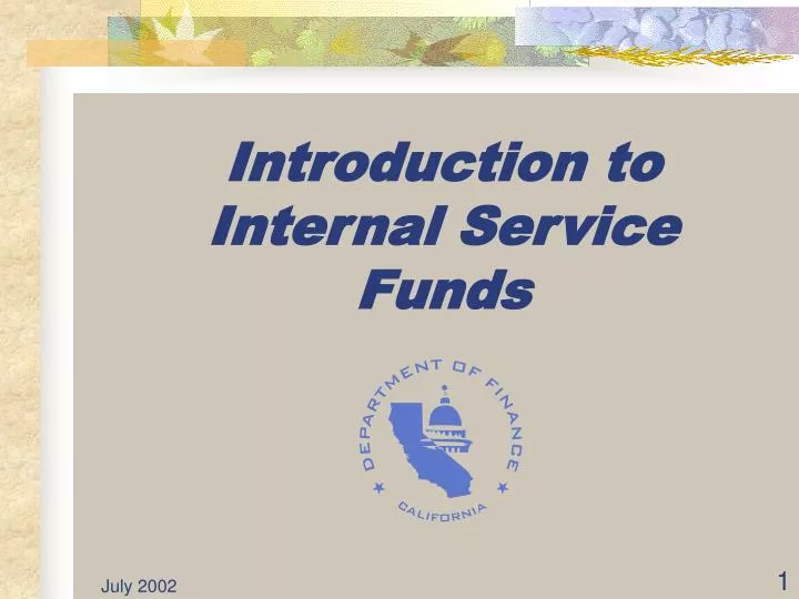 introduction to internal service funds