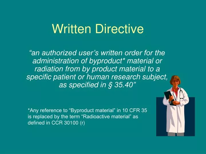 written directive