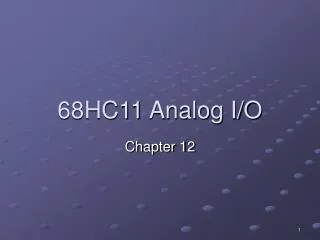 68HC11 Analog I/O