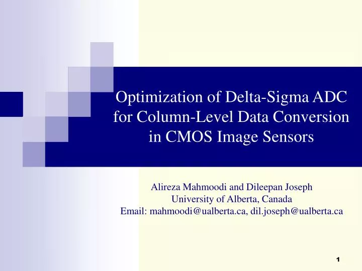 optimization of delta sigma adc for column level data conversion in cmos image sensors