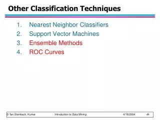 Other Classification Techniques