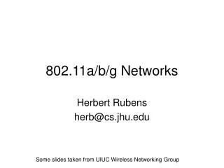 802.11a/b/g Networks