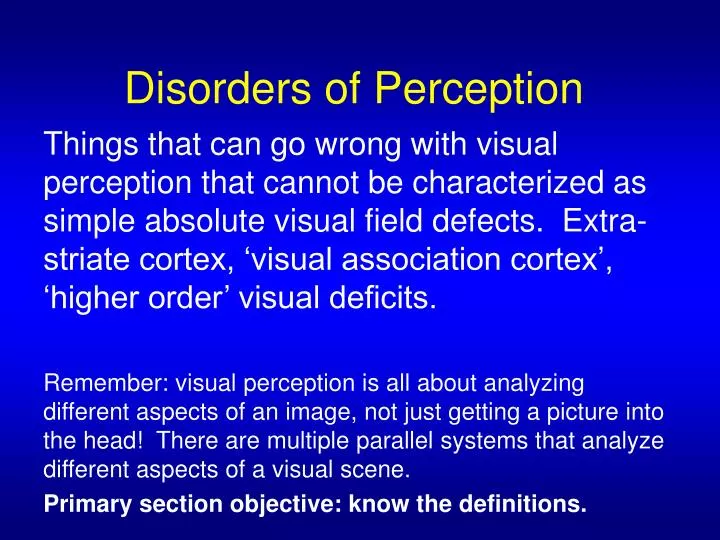 disorders of perception
