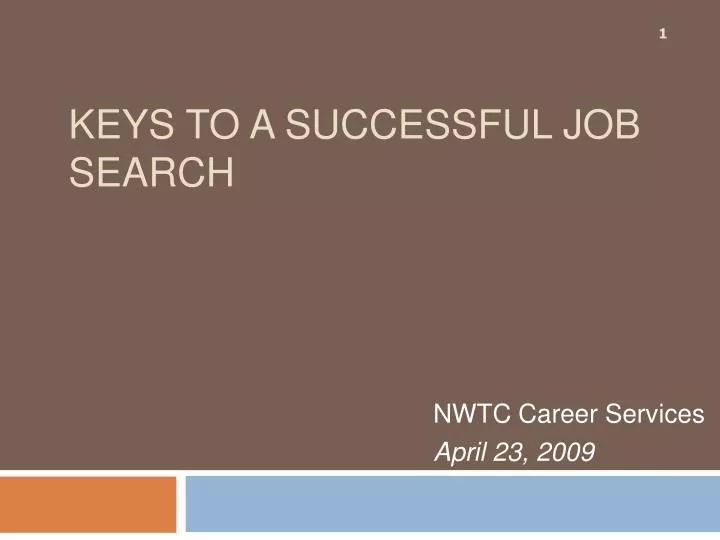 keys to a successful job search
