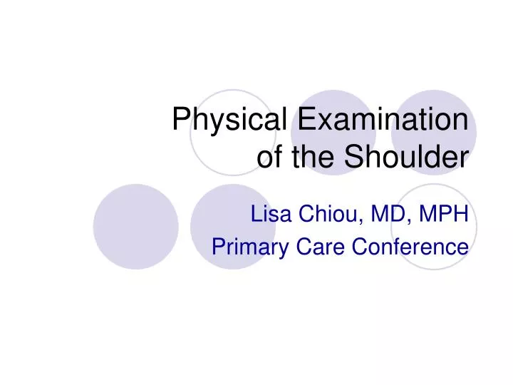 physical examination of the shoulder