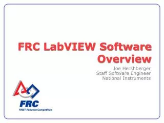 FRC LabVIEW Software Overview