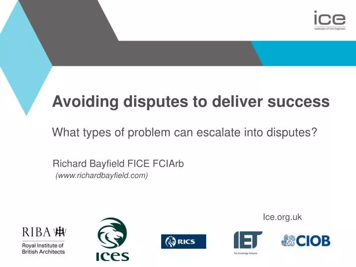 avoiding disputes to deliver success what types of problem can escalate into disputes