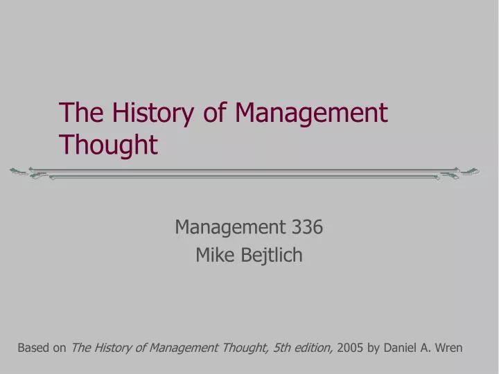 the history of management thought