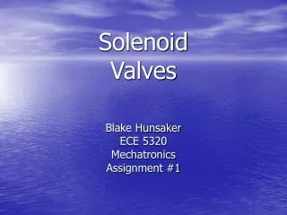Solenoid Valves