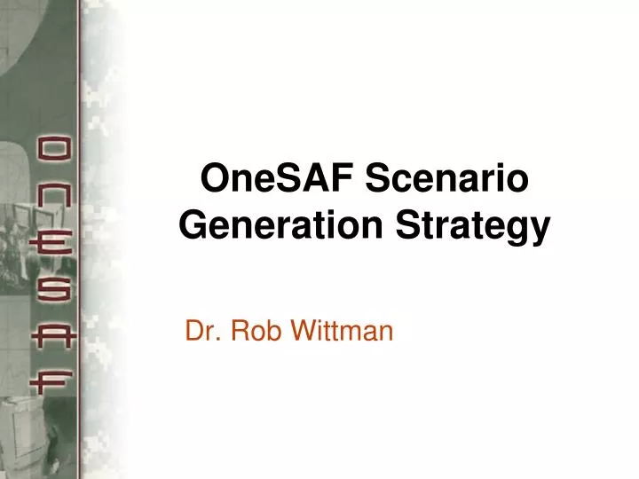 onesaf scenario generation strategy