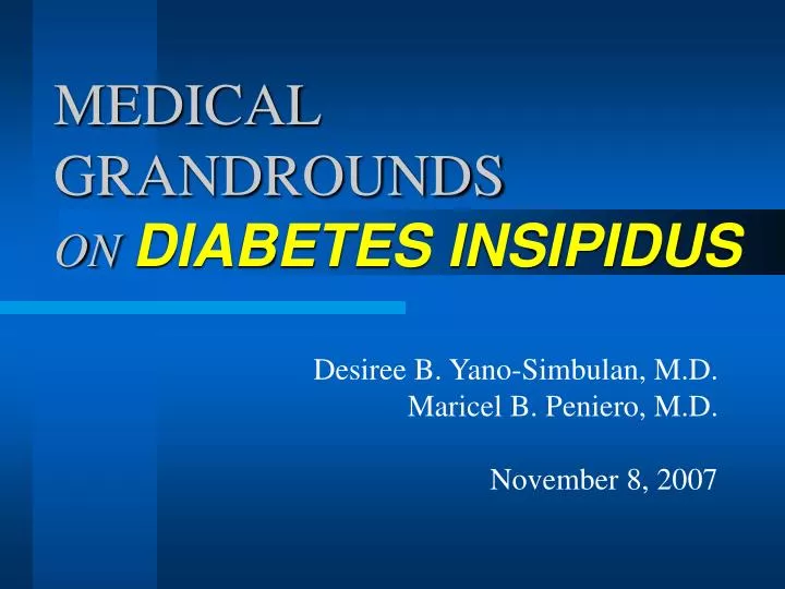 medical grandrounds on diabetes insipidus