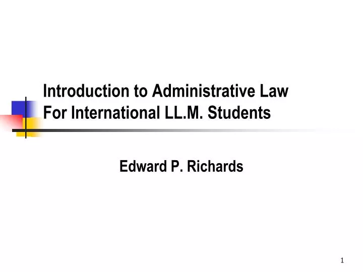 introduction to administrative law for international ll m students