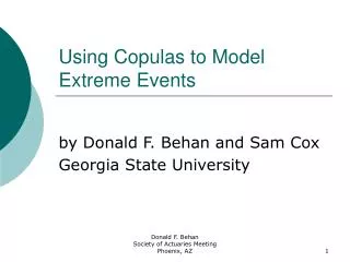 Using Copulas to Model Extreme Events