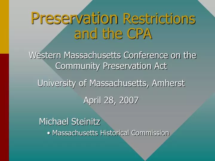 preservation restrictions and the cpa