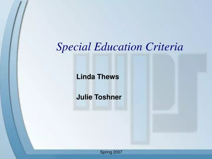 special education criteria