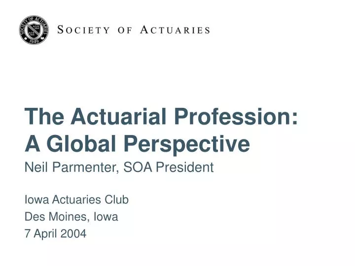 the actuarial profession a global perspective