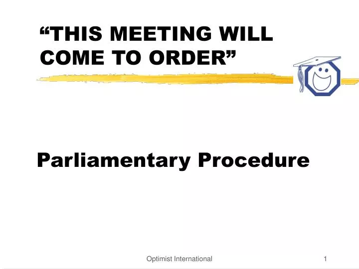 this meeting will come to order