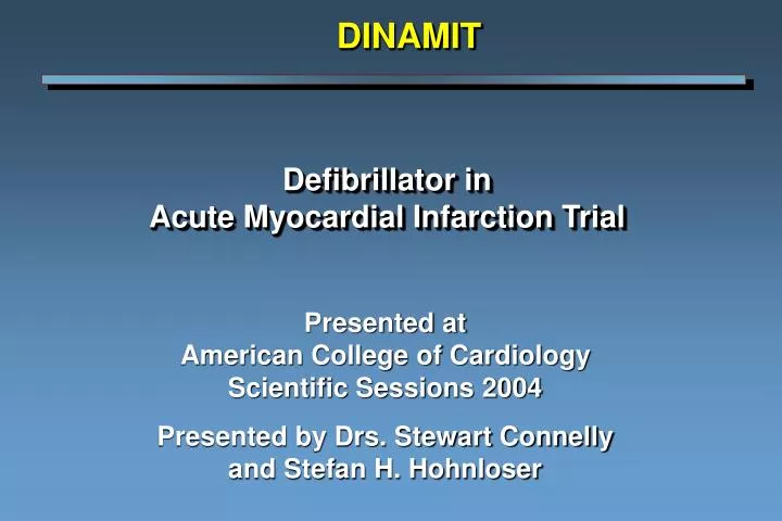 defibrillator in acute myocardial infarction trial