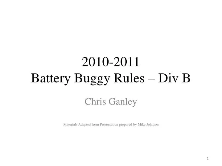2010 2011 battery buggy rules div b