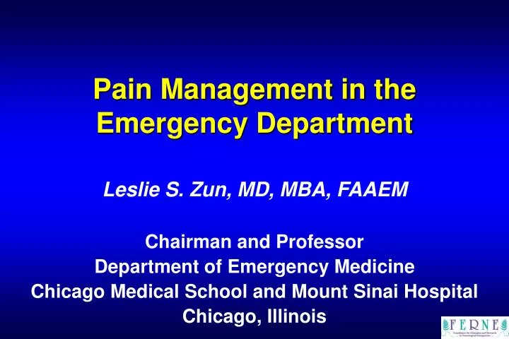 pain management in the emergency department