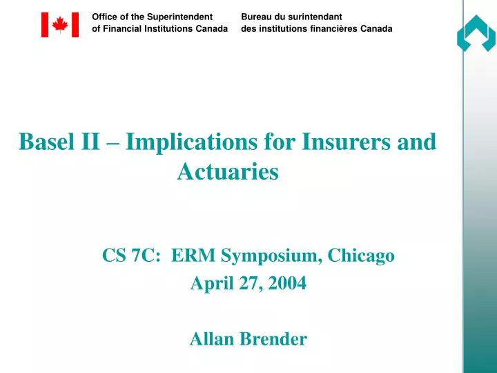 basel ii implications for insurers and actuaries