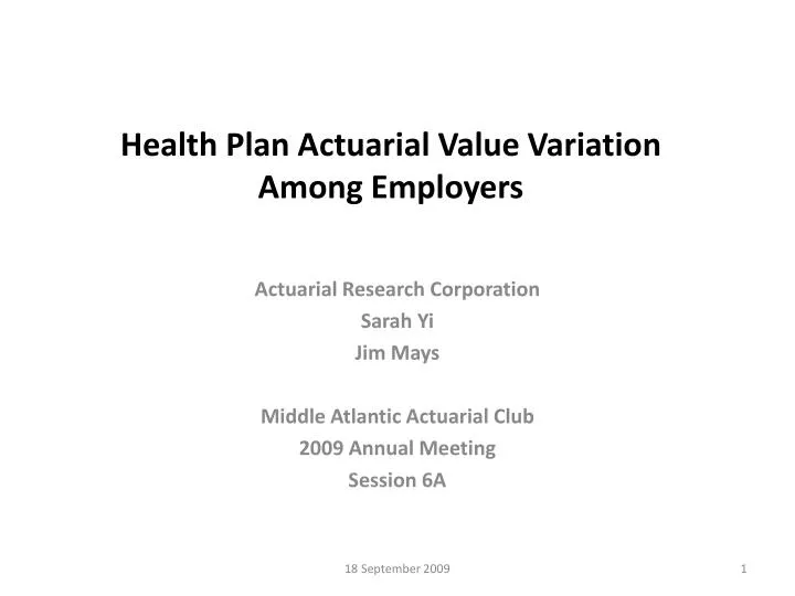 health plan actuarial value variation among employers