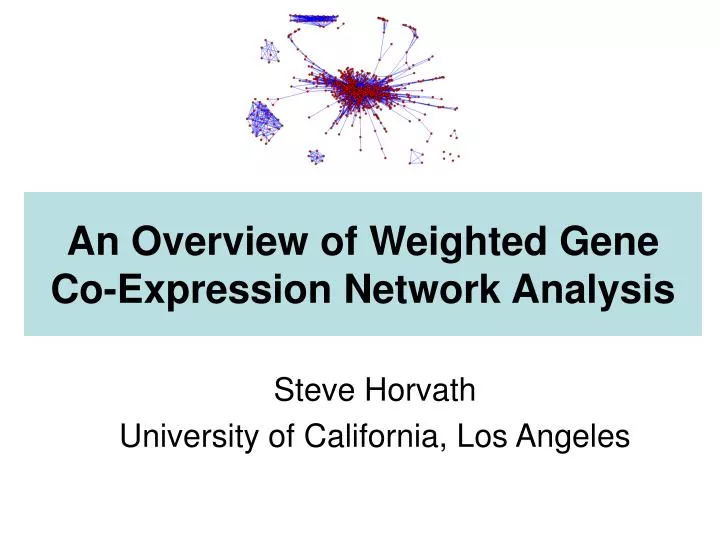 an overview of weighted gene co expression network analysis