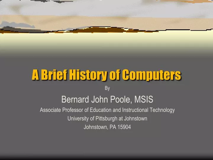 a brief history of computers