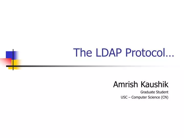 the ldap protocol