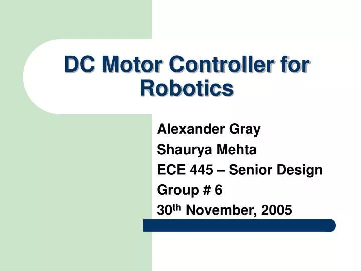 dc motor controller for robotics