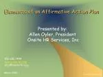 Elements of an Affirmative Action Plan