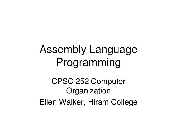 assembly language programming