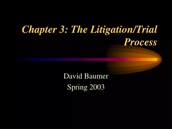 chapter 3 the litigation trial process