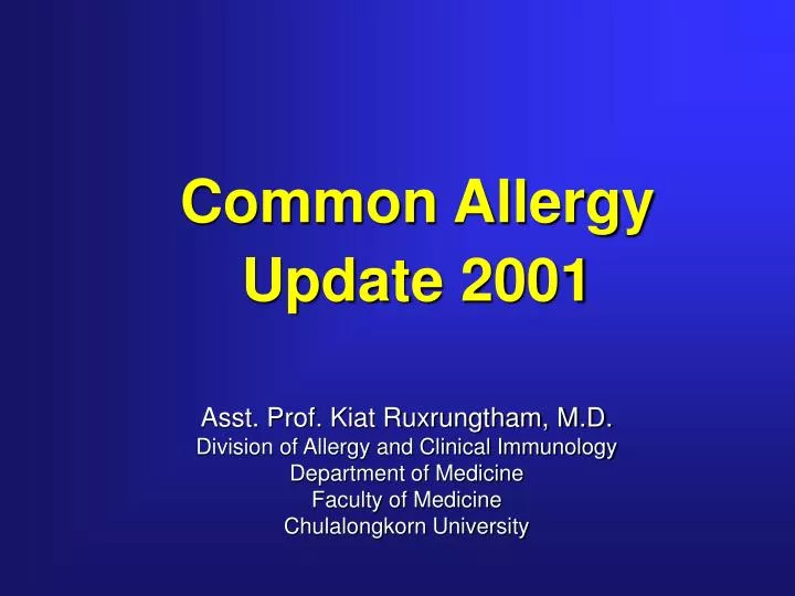 common allergy update 2001