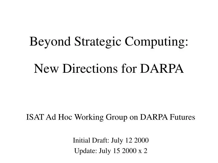 new directions for darpa