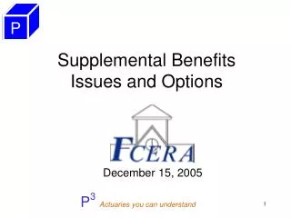 Supplemental Benefits Issues and Options