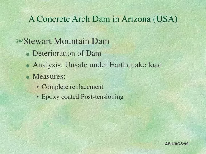 a concrete arch dam in arizona usa