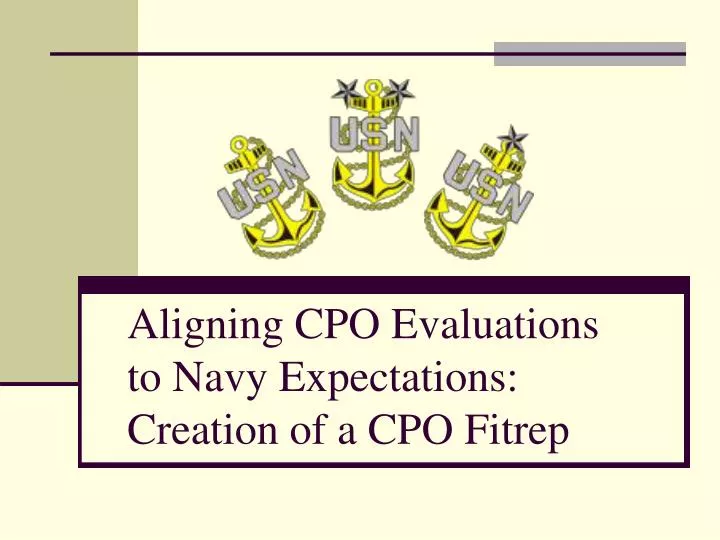 aligning cpo evaluations to navy expectations creation of a cpo fitrep