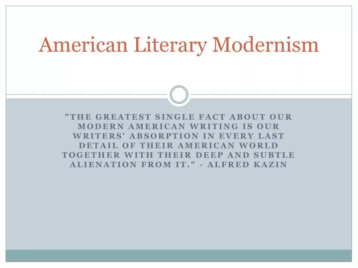american literary modernism
