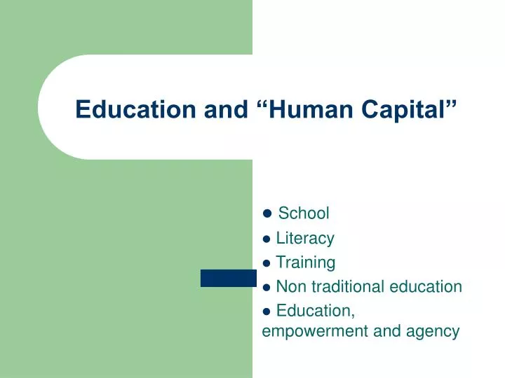 education and human capital
