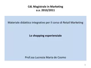 cdl magistrale in marketing a a 2010 2011