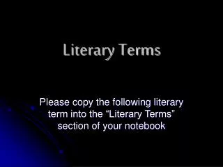 literary terms