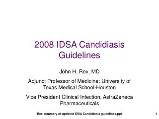 2008 IDSA Candidiasis Guidelines