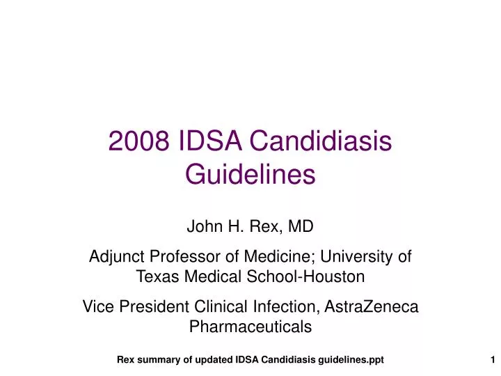 2008 idsa candidiasis guidelines