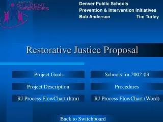 Restorative Justice Proposal